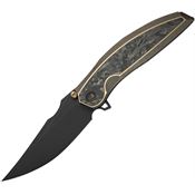 We 230932 Quinseris Nested Black Stonewash Clip Point Framelock Knife Bronze Stonewash Titanium Handles