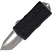 Microtech 15810AP Auto Exocet Apocalyptic Part Serrated Tanto OTF Knife Black Handles