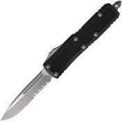 Microtech 12411APS Auto Daytona Apocalyptic Part Serrated Single Edge OTF Knife Black Handles