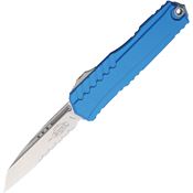Microtech 124111BL Auto Cypher II Part Serrated Single Edge OTF Knife Blue Handles