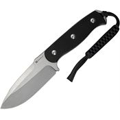 SenCut 240361 Toxodon Stonewash Drop Point Fixed Blade Knife Black G10 Handles