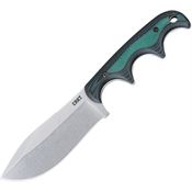 CRKT 2376 Minimalist Stonewash D2 Carbon Stee Nessmuk Fixed Blade Knife Black/Green Handles