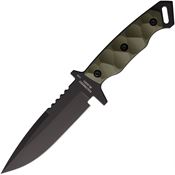 Halfbreed MIK03G2ODGK3 Medium Infantry Black Sawback Drop Point Knife OD Green G10 Handles