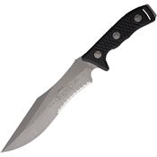 Microtech 10411AP Arbiter Apocalyptic Part Serrated Fixed Blade Knife Black Handles