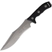 Microtech 10412AP Arbiter Apocalyptic Serrated Fixed Blade Knife Black Handles