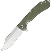 Daggerr PWFOLSW Powie Stonewash Clip Point Linerlock Knife OD Green Handles