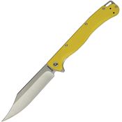 Daggerr TPFYLSW Toothpick Stonewash Linerlock Knife Yellow Handles