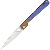 Daggerr 2303MBLS Corso Satin VG10 Spear Point Lockback Knife Blue Micarta Handles