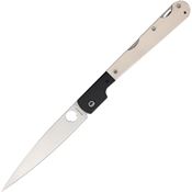 Daggerr 2303WTS Corso Satin VG10 Spear Point Lockback Knife White G10 Handles