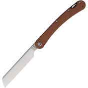 Daggerr 2302MBKS Boris Britva Satin VG10 Linerlock Knife Brown Micarta Handles