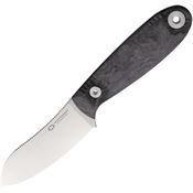 WithArmour 07970CFBK Ness Muk 2 Satin Fixed Blade Knife Black Shread Carbon Fiber Handles