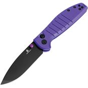 Bestech MK10G Bestechman Goodboy Jr. Black D2 Carbon Steel Drop Point Knife Purple G10 Handles