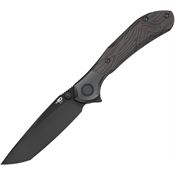 Bestech T2501B Constellation Black Stonewash MagnaCut Tanto Framelock Knife Black Titanium/Black G10 Handles