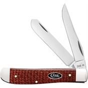 Case XX 12271 Mini Trapper Knife Red Burlap Micarta Handles