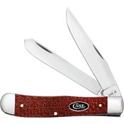 Case XX 12270 Trapper Knife Red Burlap Micarta Handles