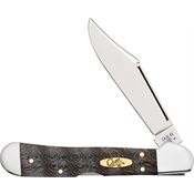 Case XX 14010 Mini Copperlock Knife Curly Oak Handles