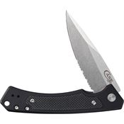 Case XX 25878 Marilla Stonewash Part Serrated Drop Point Framelock Knife Black/Black Handles