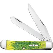 Case XX 27860 Trapper Knife Green Apocalyptic ple Bone Handles