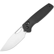 CJRB 1952BK Acacia Stonewash Crossbar Lock Knife Black Textured FRN Handles