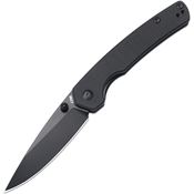 CJRB 1956BBK Kain Black Drop Point Linerlock Knife Black G10 Handles
