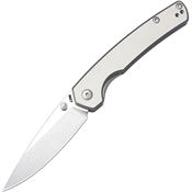 CJRB 1956GYA Kain Stonewash Drop Point Linerlock Knife Gray Handles