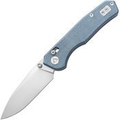CMB 18D Explorer Stonewash Axis Lock Knife Blue Micarta Handles