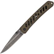 Gerber 1074313 Affirm Stonewash Clip Point Framelock Knife Green Handles