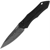 Kershaw 7800BLKDAM Auto Launch 6 Damascus Drop Point Button Lock Knife Black Handles