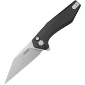 Kubey 393A Fenrir Stonewash Button Lock Knife Black G10 Handles