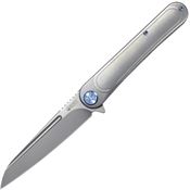Kubey 247I Dandy Stonewash Framelock Knife Gray Handles