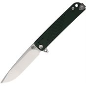 Medford 2124TQ42TM M-48 Tumbled Framelock Knife Green Handles