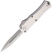 Microtech 1702M10CR Auto Hera II Mini Stonewash Double Edge Dagger OTF Knife Silver Handles