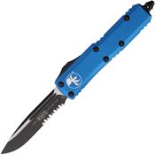 Microtech 2312BL Auto UTX-85 Two-Tone Part Serrated Single Edge OTF Knife Orange Handles