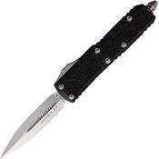 Microtech 12610S Auto Daytona Stonewash Double Edge Dagger OTF Knife Black Handles