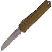 Microtech 124111APOD Auto Cypher II Apocalyptic Part Serrated Wharncliffe OTF Knife OD Green Handles