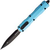 Microtech 2271TQ Auto Dirac Delta Two-Tone Double Edge Dagger OTF Knife Turquoise Handles