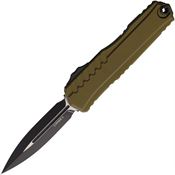 Microtech 12421OD Auto Cypher II Two-Tone Double Edge Dagger OTF Knife OD Green Handles