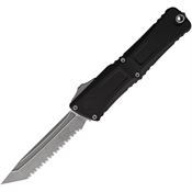 Microtech 114412AP Auto Combat Troodon Gen III Apocalyptic Serrated Tanto Knife Black Handles
