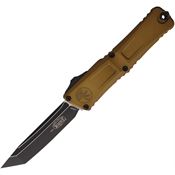 Microtech 11441TA Auto Combat Troodon Gen III Two-Tone Tanto Knife Tan Handles