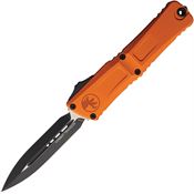 Microtech 11421OR Auto Combat Troodon Gen III Two-Tone Double Edge Dagger Knife Orange Stonewash Handles