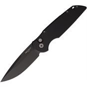 Pro Tech T3103 Auto TR3 Black Drop Point Button Lock Knife Black Handles