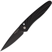 Pro Tech 3437 Auto Newport Black Button Lock Knife Black Handles