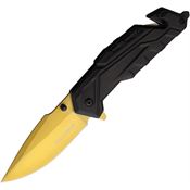 Tac Force 2004GD Black Drop Point Folder Knife Black Handles