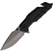 Tac Force 2004GY Black Drop Point Folder Knife Black Handles