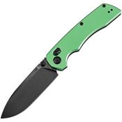 Tenable 1001V1 Kryo Stonewash Drop Point Crossbar Lock Knife Green Aluminum Handles