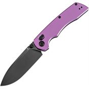 Tenable 1001V2 Kryo Stonewash Drop Point Crossbar Lock Knife Purple Aluminum Handles