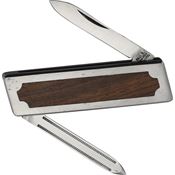 Miscellaneous 963 Satin Folder Knife Brown Wood Handles