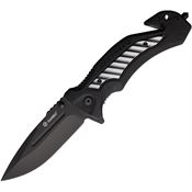 Ganzo 628GY Black Drop Point Linerlock Knife Black/Gray Handles