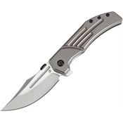 Kansept 1089A2 Orion Satin Clip Point Framelock Knife Bronze Handles