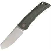Petrified Fish E05GRMP Flavorist Satin Cleaver Linerlock Knife Green Micarta Handles